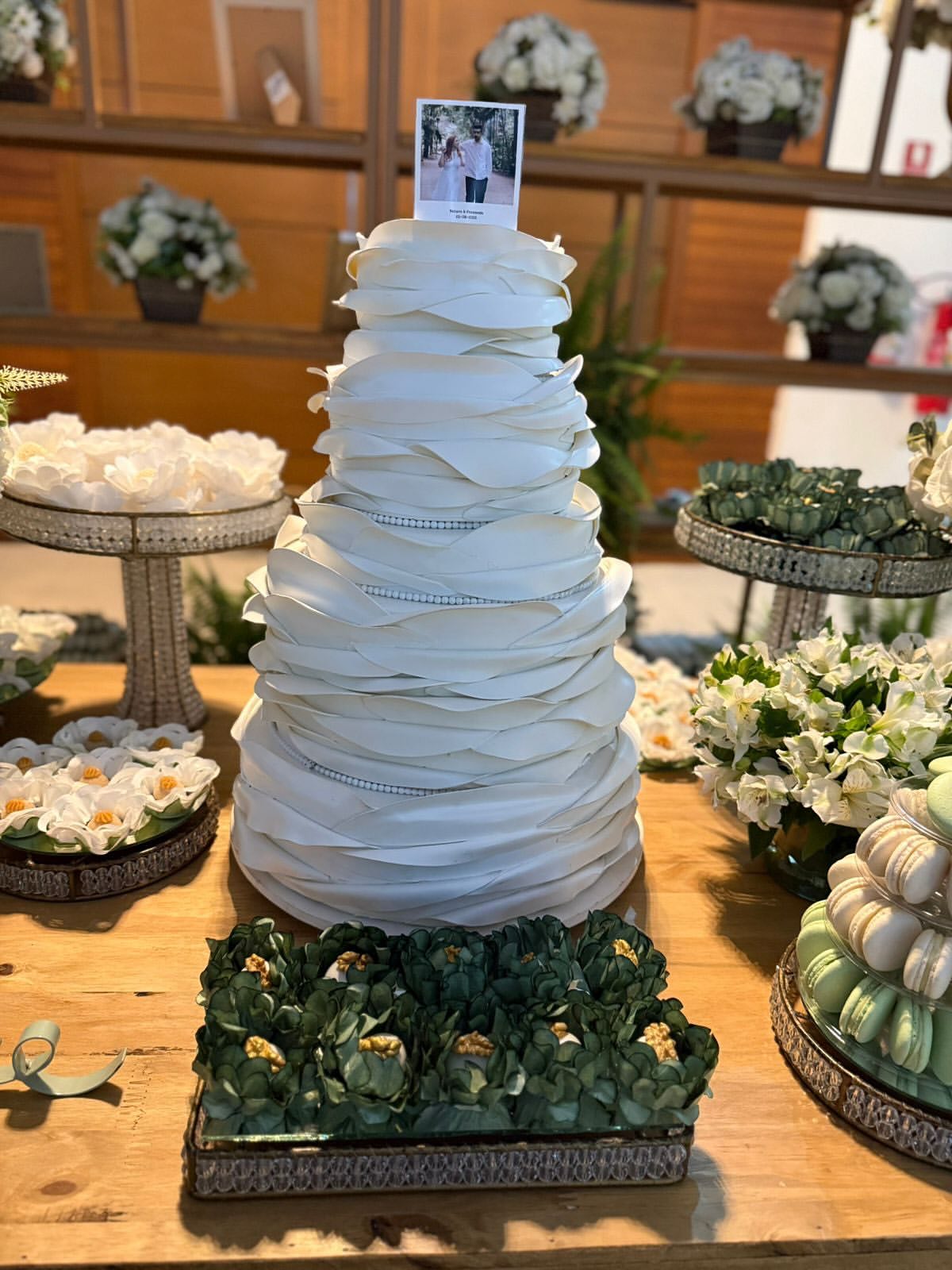 Composição de doces para recepção de casamento